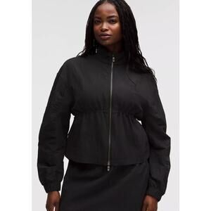 Lululemon Black Crinkle Nylon Cinchable Jacket Ruched Outdoor Drama NEW (size S)